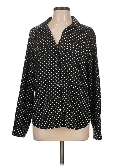 Pre-owned Adrienne Vittadini Long Sleeve Blouse In Black