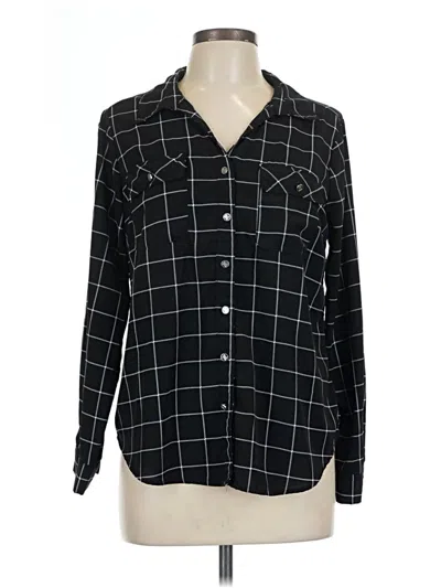 Pre-owned Adrienne Vittadini Long Sleeve Blouse In Black
