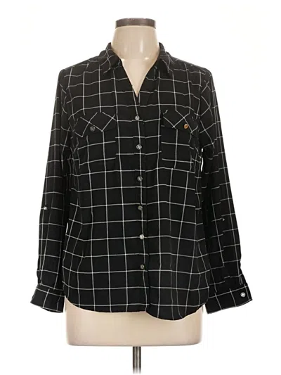 Pre-owned Adrienne Vittadini Long Sleeve Blouse In Black