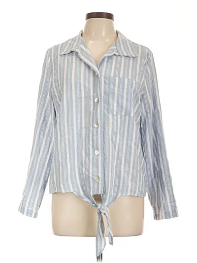 Pre-owned Adrienne Vittadini Long Sleeve Blouse In Blue