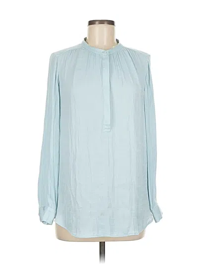 Pre-owned Adrienne Vittadini Long Sleeve Blouse In Blue