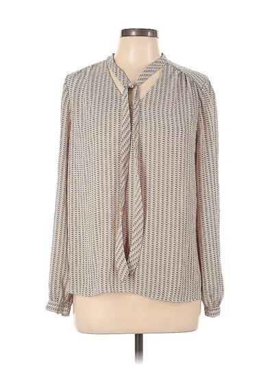 Pre-owned Adrienne Vittadini Long Sleeve Blouse In Gray