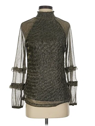 Pre-owned Adrienne Vittadini Long Sleeve Blouse In Gray