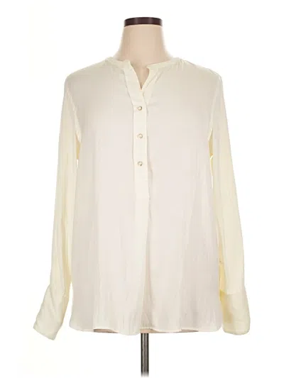 Pre-owned Adrienne Vittadini Long Sleeve Blouse In Ivory