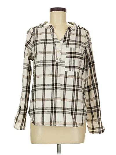 Pre-owned Adrienne Vittadini Long Sleeve Blouse In Ivory
