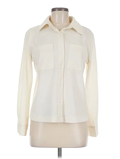 Pre-owned Adrienne Vittadini Long Sleeve Blouse In Ivory