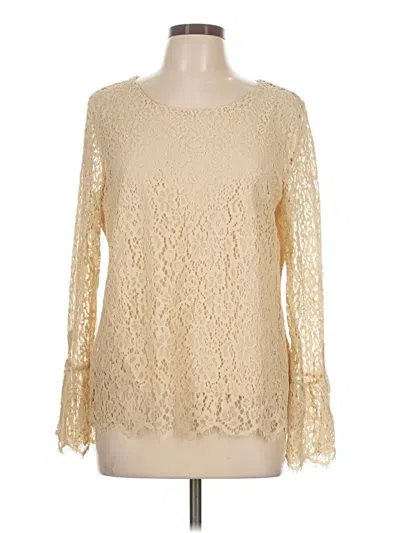 Pre-owned Adrienne Vittadini Long Sleeve Blouse In Ivory