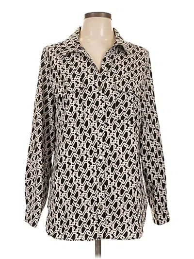 Pre-owned Adrienne Vittadini Long Sleeve Blouse In Ivory