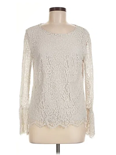 Pre-owned Adrienne Vittadini Long Sleeve Blouse In Ivory