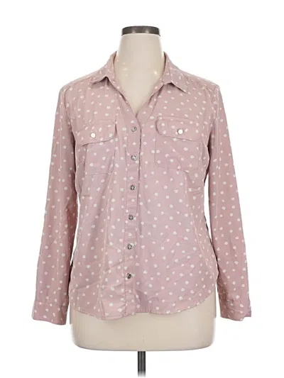 Pre-owned Adrienne Vittadini Long Sleeve Blouse In Pink