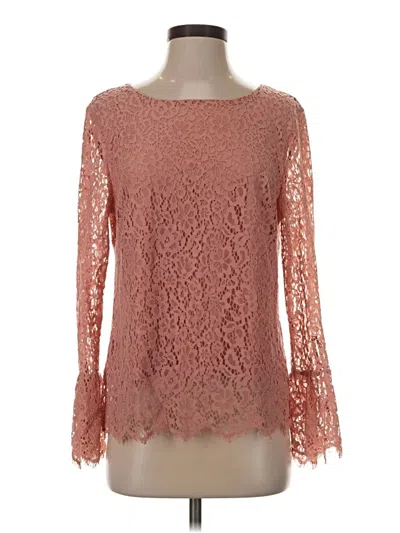 Pre-owned Adrienne Vittadini Long Sleeve Blouse In Pink