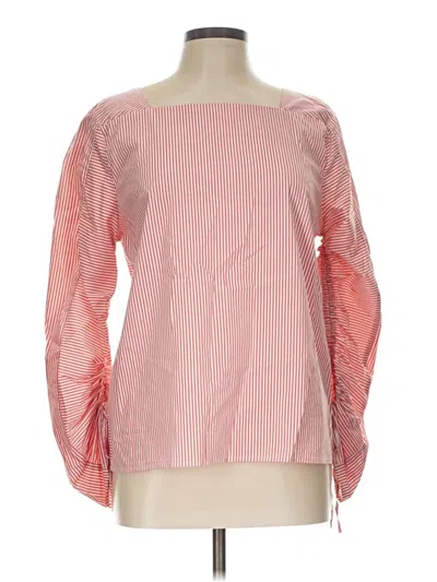 Pre-owned Adrienne Vittadini Long Sleeve Blouse In Pink