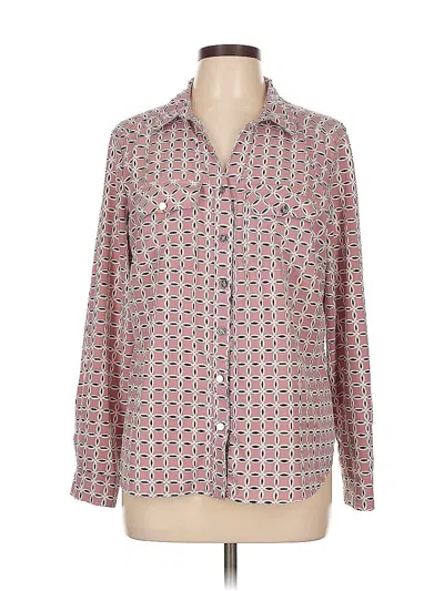 Pre-owned Adrienne Vittadini Long Sleeve Blouse In Red