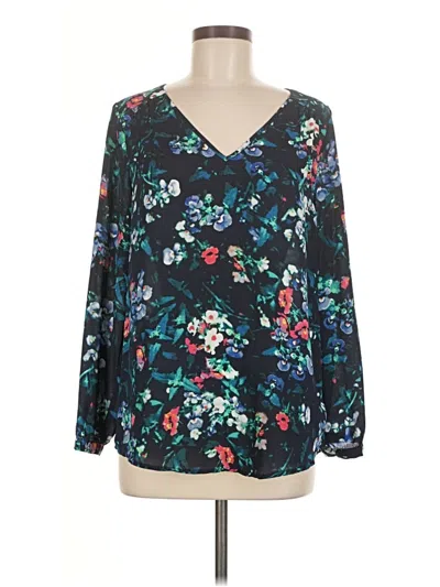 Pre-owned Adrienne Vittadini Long Sleeve Blouse In Teal