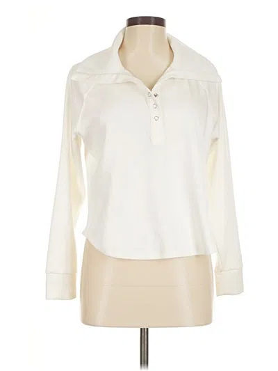 Pre-owned Adrienne Vittadini Long Sleeve Blouse In White