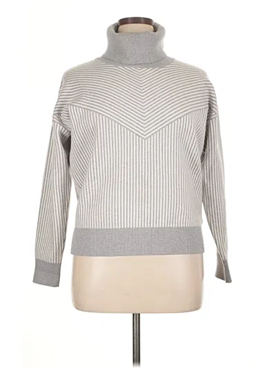 Pre-owned Adrienne Vittadini Long Sleeve Top Gray Turtleneck Tops
