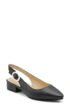 Adrienne Vittadini Papina Slingback Kitten Heel Pump In Black Sm