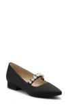 Adrienne Vittadini Penelope Mary Jane Pump In Black Satin