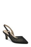 Adrienne Vittadini Piperrs Crystal Kitten Heel Slingback Pump In Black