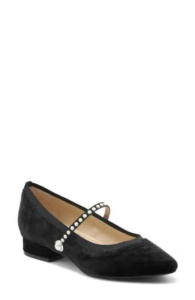 Adrienne Vittadini Piso Mary Jane Flat In Black Velvet