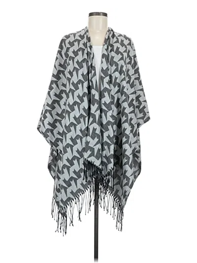 Pre-owned Adrienne Vittadini Poncho In Gray