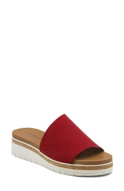 Adrienne Vittadini Provence Wedge Slide Sandal In Red