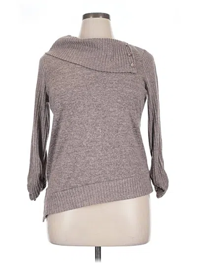 Pre-owned Adrienne Vittadini Pullover Sweater In Gray