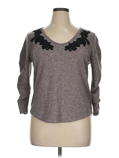 Pre-owned Adrienne Vittadini Pullover Sweater In Gray