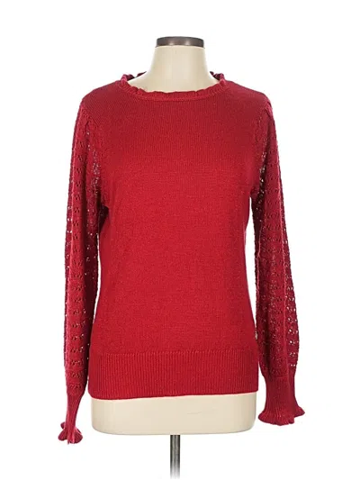Pre-owned Adrienne Vittadini Pullover Sweater In Red