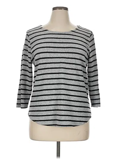 Pre-owned Adrienne Vittadini Pullover Sweater In Silver