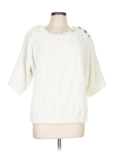 Pre-owned Adrienne Vittadini Pullover Sweater In White