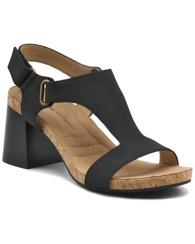 Adrienne Vittadini Salud Wedge Sandal In Black