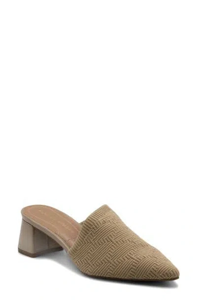 Adrienne Vittadini Sana Pointed Toe Slide Sandal In Beige Pearl