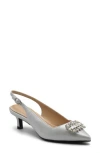 Adrienne Vittadini Savblanc Kitten Heel Slingback Pump In Silver