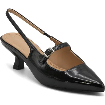 Adrienne Vittadini Scooter Mary Jane Slingback Pump In Black Pat