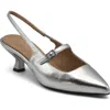 Adrienne Vittadini Scooter Mary Jane Slingback Pump In Silver Metallic