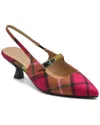 Adrienne Vittadini Women's Scooter Kitten Heel Plaid Pumps
