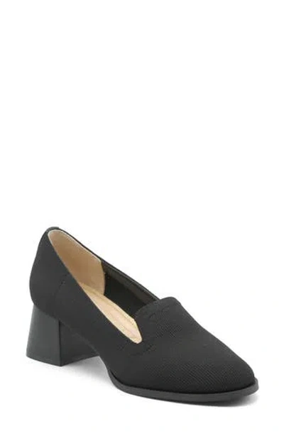 Adrienne Vittadini Script Loafer Pump In Black Knit