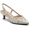 Adrienne Vittadini Sensation Kitten Heel Slingback Pump In White Pearl