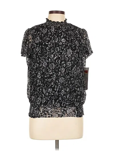 Pre-owned Adrienne Vittadini Short Sleeve Blouse In Black