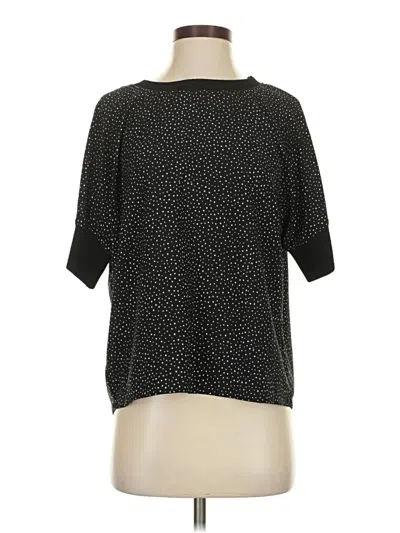 Pre-owned Adrienne Vittadini Short Sleeve Blouse In Black