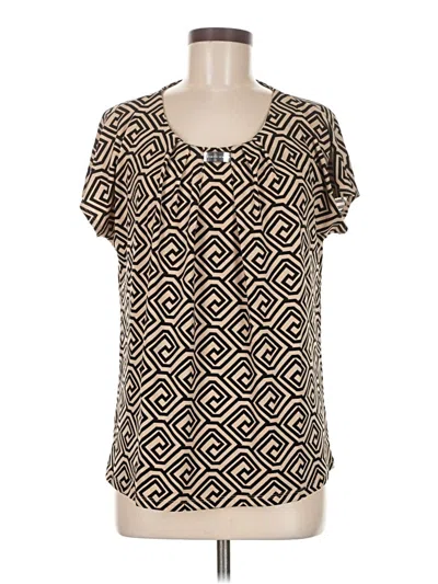 Pre-owned Adrienne Vittadini Short Sleeve Blouse In Gold