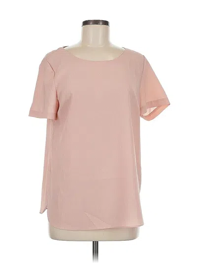 Pre-owned Adrienne Vittadini Short Sleeve Blouse In Pink