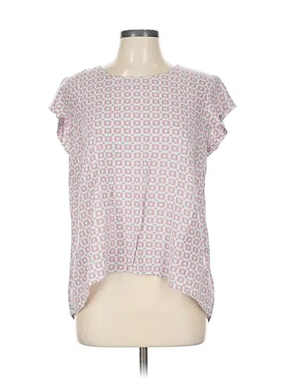 Pre-owned Adrienne Vittadini Short Sleeve Blouse In Pink