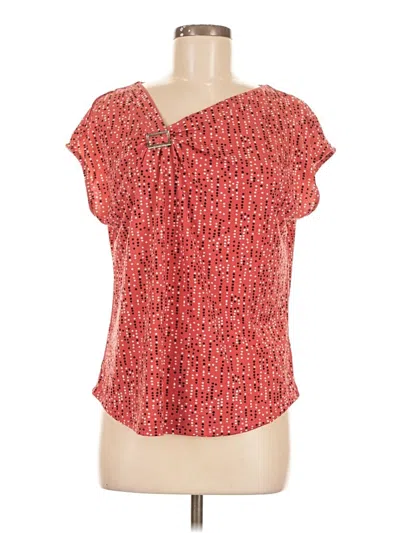 Pre-owned Adrienne Vittadini Short Sleeve Blouse In Red