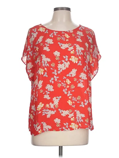 Pre-owned Adrienne Vittadini Short Sleeve Blouse In Red