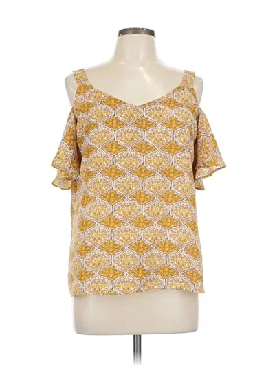 Pre-owned Adrienne Vittadini Short Sleeve Blouse In Yellow