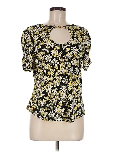 Pre-owned Adrienne Vittadini Short Sleeve Blouse In Yellow