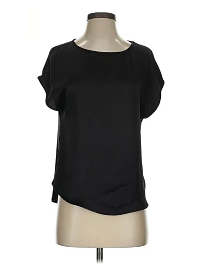 Pre-owned Adrienne Vittadini Short Sleeve Top Black Boatneck Tops