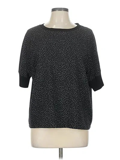 Pre-owned Adrienne Vittadini Short Sleeve Top Black Crew Neck Tops